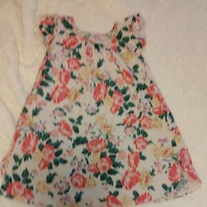 Floral Swing Dress with Pink and Green Pattern